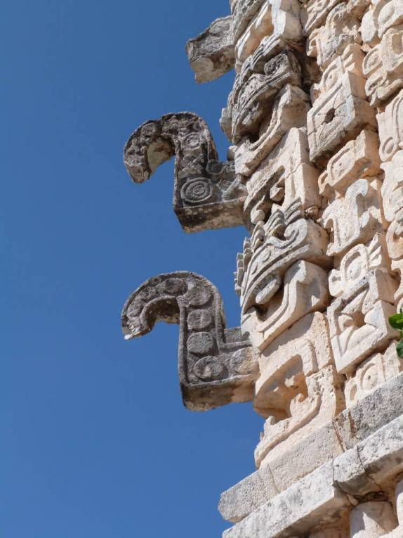 O famoso 'deus narigudo' maya, nas ruínas de Uxmal, no Yucatán, sul do México